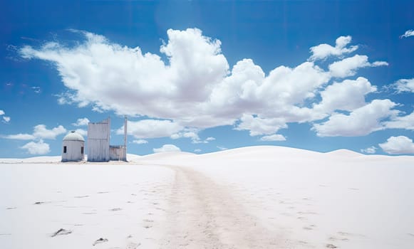 Desert and sky with clouds. Beautiful background for your design