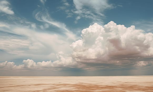 Desert and sky with clouds. Beautiful background for your design