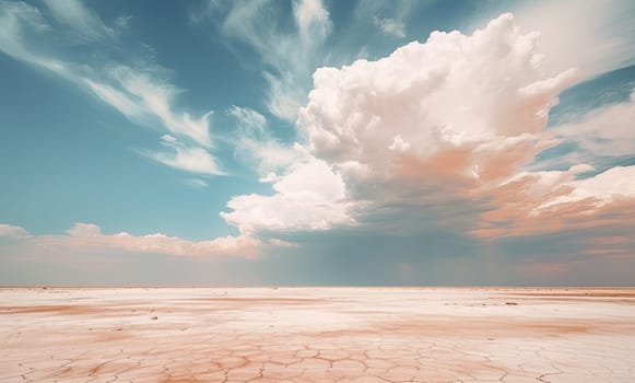 Desert and sky with clouds. Beautiful background for your design