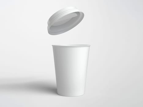 mock up of take away cup. coffee cup with lid. 3d illustration