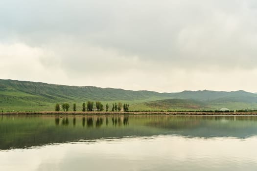 View of the beautiful lake Lisi. Lisi Park in Tbilisi, Georgia. High quality photo