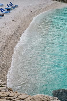 Bataria beach on the Ionian Sea on Corfu island in Greece.