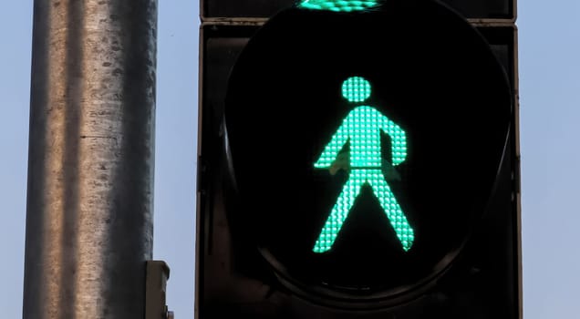 Green and red traffic lights for pedestrian and bicycles found in Kiel Germany