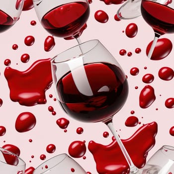 Sample. Illustration of a painting of a glass of red wine with drops in the background. Seamless texture. Close-up. Generative AI. High quality illustration