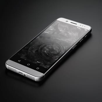 Modern smartphone on a black background (ID: 001325)