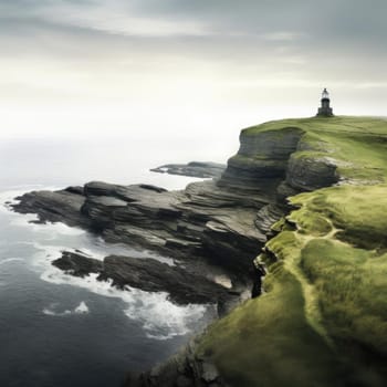 A lighthouse on the cliffs (ID: 001397)