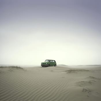 Car in the sand dunes of the desert (ID: 001460)