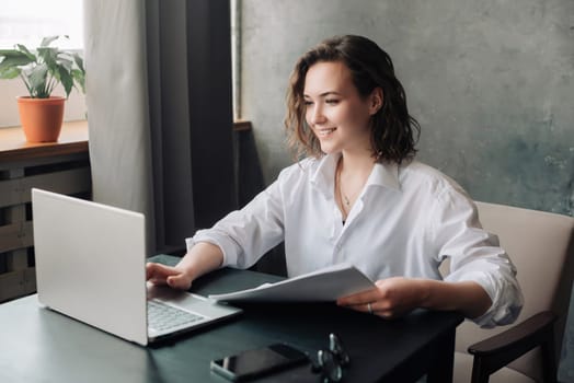 Flexible Work and Study: Young Woman Using Laptop at Office and Student Girl Working from Home. Freelancing, Business, and Lifestyle Concept