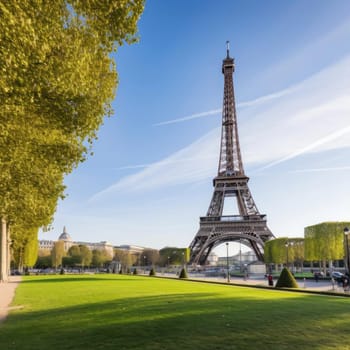 The Eiffel Tower in Paris, France during a sunny day (ID: 001514)