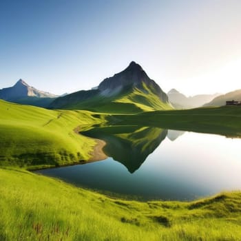 Mountain lake with reflection in the water (ID: 001599)