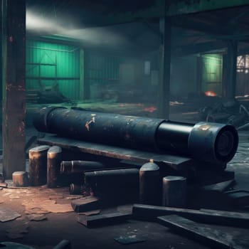 Interior of an old factory - industrial background (ID: 001665)