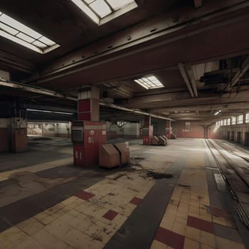 Interior of an old abandoned industrial building (ID: 001679)