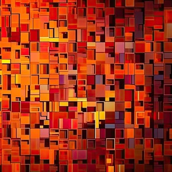 Abstract background consisting of colored squares in red and orange tones (ID: 001702)