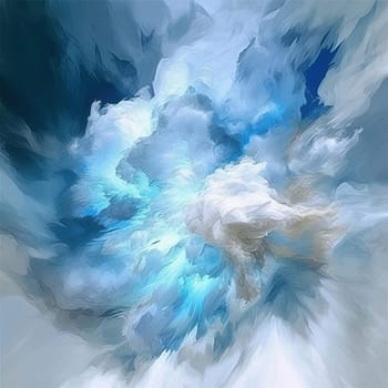Abstract background - blue sky with clouds - fantasy fractal texture - digital art (ID: 001706)