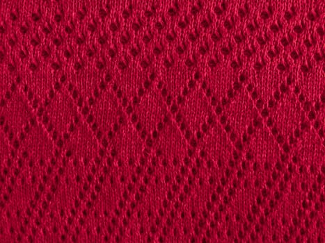 Christmas Knitted Background. Vintage Linen Plaid. Detail Scandinavian Wallpaper. Xmas Knitting Pattern. Abstract Woolen Textile. Winter Handmade Thread Cashmere. Red Xmas Knitted Texture.