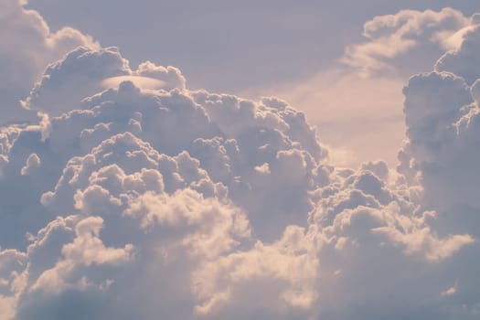 Beautiful white fluffy clouds sky background abstract season and weather.