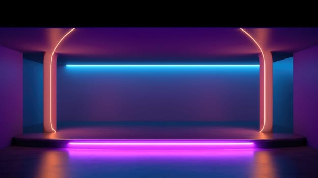 Pedestal and ultraviolet lighting. Beautiful background for your product