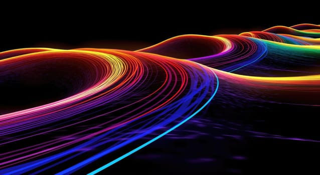 Beautiful background of glowing bright lines