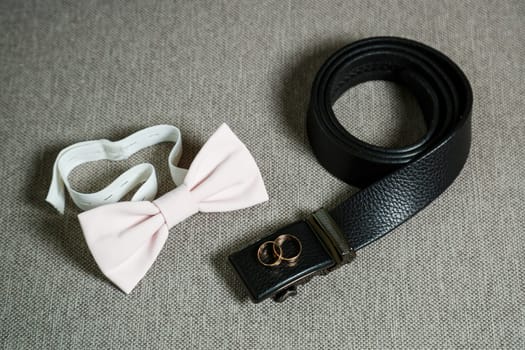 men's wedding accessories on the wedding day