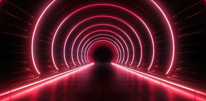 A tunnel of luminous red lines around. Beautiful background for your product