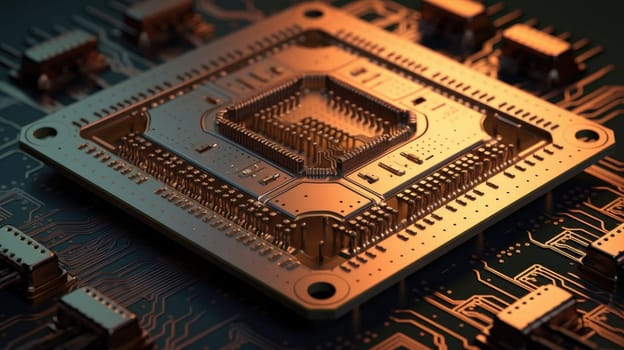 Abstract representation of the CPU on the circuit board