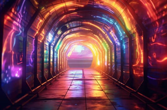 A tunnel of luminous lines around. Beautiful background for your product