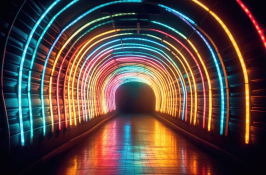 A tunnel of luminous lines around. Beautiful background for your product