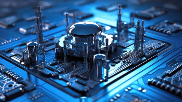 Abstract representation of the CPU on the circuit board