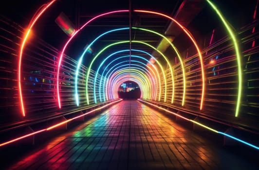 A tunnel of luminous lines around. Beautiful background for your product