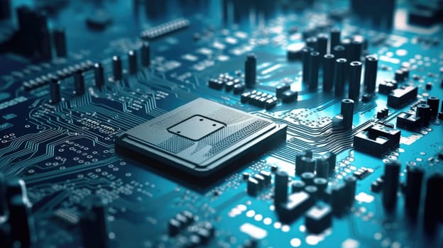 Abstract representation of the CPU on the circuit board