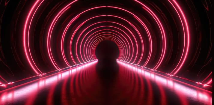 A tunnel of luminous red lines around. Beautiful background for your product
