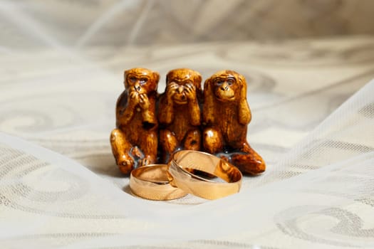 Golden wedding rings for newlyweds