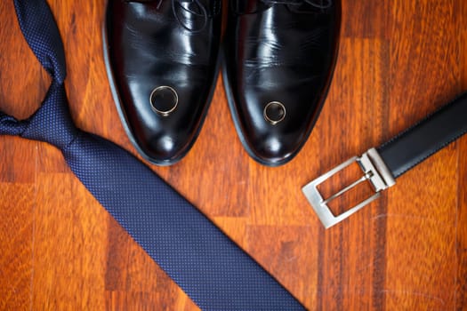 men's wedding accessories on the wedding day