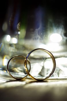 Golden wedding rings for newlyweds