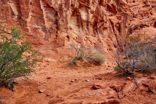 Valley of Fire is located 50 miles north of Las Vegas, Nevada.  Various shots depicting the rocky sandstone formations with some clouds and thunderstorms.