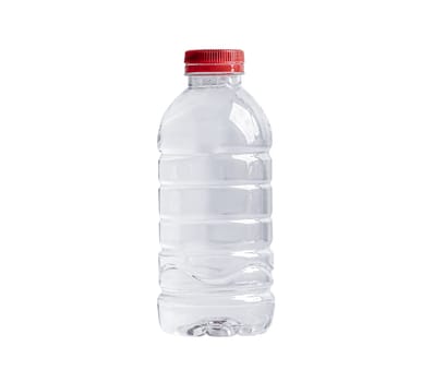 Plastic water bottle isolated on white background with clipping path.