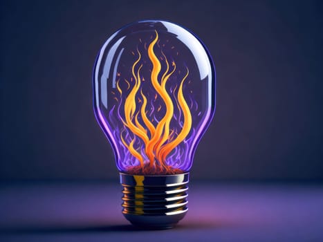 Eco friendly lightbulb with electric energy inside, concept of Renewable Energy and Sustainable Living. concept business energy in nature on the world. Generative Ai