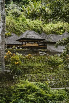 Historical Pura Gunung Kawi temple. Bali ancient architecture, kawi mountain with royal tombs