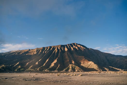 Close up view of Bromo mount crater. Semeru national park volcano, java famous tourist attraction
