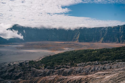 On the slope Bromo mount volcano. Semeru Tengger national Park in Indonesia