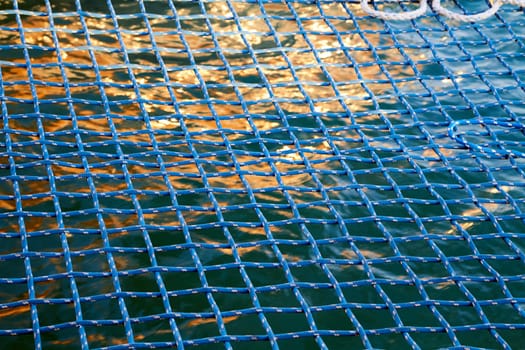 Blue rope pattern from a boat