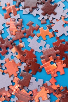 Top View of Mixed Peaces of a Jigsaw Puzzle - Texture Background