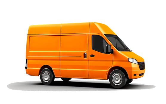 Realistic Delivery Van mockup on transparent layer for branding design and corporate identity company