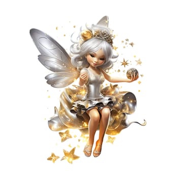 Illustration of Fairy godmother on transparent background