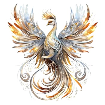 Phoenix bird illustration on transparent background