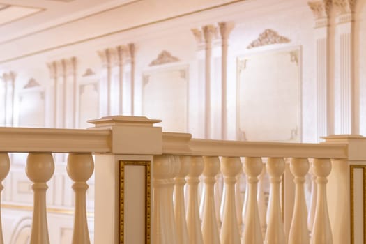 Marble stone balusters in a classic style interior.