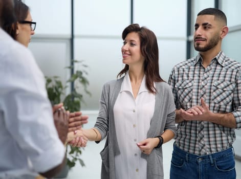 People meeting in the office for daily business training