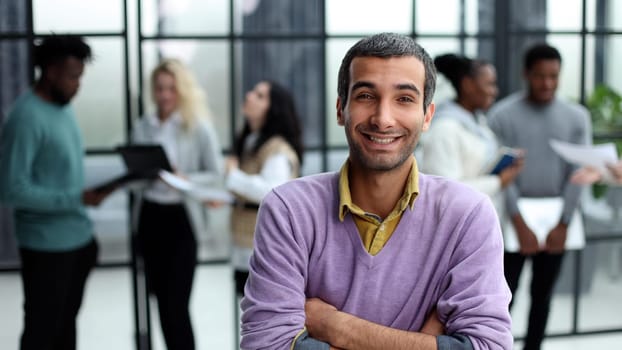 portrait of a young casual man in casual clothes