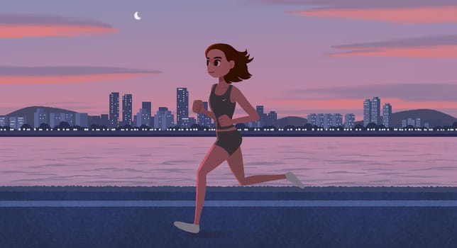 animation,art,cartoon,exercise,illustration,jogging,lunge,recreation,running,sky