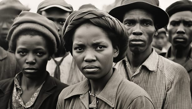 African American slaves family or group of black slaves. representing five generations all born on the plantation history concept of slavery old